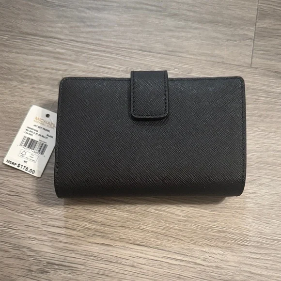 Michael Kors Black Leather Wallet NWT - Picture 3 of 5